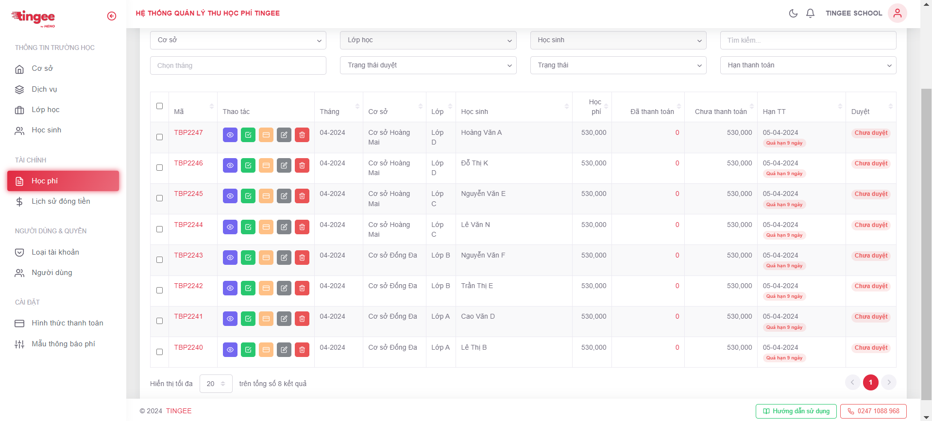 Kết quả sau import